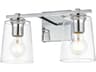 Elegant Lighting Kacey 2-Light Chrome Glass Vanity Light