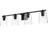 Elegant Lighting Kacey 4-Light Black Glass Vanity Light
