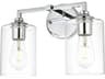 Elegant Lighting Mayson 2-Light Chrome Glass Vanity Light