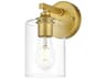 Elegant Lighting Mayson 1-Light Brass Glass Wall Sconce