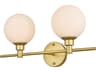 Elegant Lighting Cordelia 2-Light Brass Glass Vanity Light