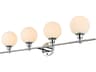 Elegant Lighting Cordelia 4-Light Chrome Glass Vanity Light