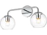 Elegant Lighting Genesis 2-Light Chrome Glass Vanity Light
