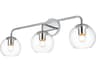 Elegant Lighting Genesis 3-Light Chrome Glass Vanity Light