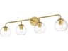 Elegant Lighting Genesis 4-Light Brass Glass Vanity Light