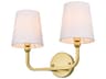 Elegant Lighting Colson 2-Light Brass Glass Vanity Light