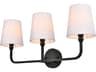 Elegant Lighting Colson 3-Light Black Glass Vanity Light