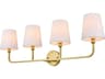 Elegant Lighting Colson 4-Light Brass Glass Vanity Light