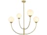 Elegant Lighting Nyomi 4-Light Brass Globe Chandelier