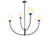 Elegant Lighting Nyomi 4-Light Black Globe Chandelier
