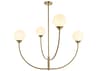 Elegant Lighting Nyomi 4-Light Satin Gold Globe Chandelier