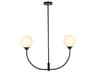Elegant Lighting Nyomi 2-Light Black Globe Island Pendant