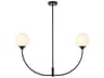 Elegant Lighting Nyomi 2-Light Black Globe Island Pendant