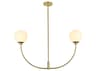 Elegant Lighting Nyomi 2-Light Brass Globe Island Pendant