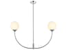 Elegant Lighting Nyomi 2-Light Chrome Globe Island Pendant