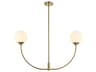 Elegant Lighting Nyomi 2-Light Satin Gold Globe Island Pendant