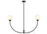 Elegant Lighting Nyomi 2-Light Black Globe Island Pendant