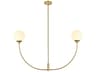 Elegant Lighting Nyomi 2-Light Brass Globe Island Pendant