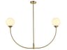 Elegant Lighting Nyomi 2-Light Satin Gold Globe Island Pendant