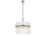 Elegant Lighting Paulina 3-Light Polished Nickel Drum Chandelier
