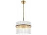Elegant Lighting Paulina 3-Light Satin Gold Drum Chandelier