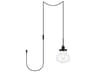 Elegant Lighting Lyle 1-Light Black Glass LED Mini Pendant
