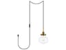 Elegant Lighting Lyle 1-Light Brass Glass LED Mini Pendant