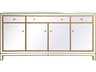Elegant Lighting Reflexion 72" Gold Credenza Sideboard