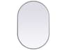 Elegant Lighting Asha Silver Oval Wall Mirror