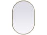 Elegant Lighting Asha Brass Oval Wall Mirror