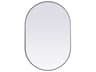 Elegant Lighting Asha Silver Oval Wall Mirror