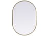 Elegant Lighting Asha Brass Oval Wall Mirror