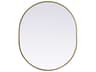 Elegant Lighting Asha Brass Oval Wall Mirror