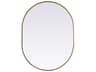 Elegant Lighting Asha Brass Oval Wall Mirror