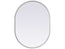 Elegant Lighting Asha Silver Oval Wall Mirror