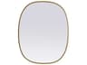 Elegant Lighting Brynn Brass Oval Wall Mirror