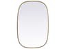 Elegant Lighting Brynn Brass Oval Wall Mirror