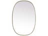 Elegant Lighting Brynn Brass Oval Wall Mirror