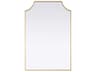 Elegant Lighting Everleigh Brass Notched Wall Mirror