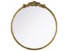 Elegant Lighting Naomi Distressed Antique Brass Round Wall Mirror