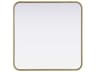 Elegant Lighting Remy Brass Square Wall Mirror
