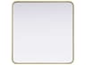 Elegant Lighting Remy Brass Square Wall Mirror