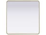 Elegant Lighting Remy Brass Square Wall Mirror