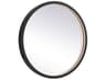 Elegant Lighting Pier Black Round LED Wall Mirror