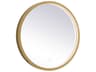 Elegant Lighting Pier Brass Round LED Wall Mirror