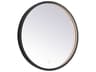 Elegant Lighting Pier Black Round LED Wall Mirror