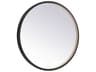 Elegant Lighting Pier Black Round LED Wall Mirror