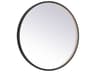 Elegant Lighting Pier Black Round LED Wall Mirror