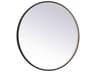 Elegant Lighting Pier Black Round LED Wall Mirror