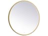 Elegant Lighting Pier Brass Round LED Wall Mirror